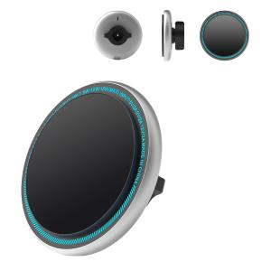 Wholesale Stylish And Durable Metal Magnetic Car Phone Holder Wireless Charger With Running Light For Iphone from china suppliers
