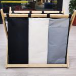 Oxford Fabric Bathroom Storage Basket Washing Laundry Hamper With Bamboo Handles