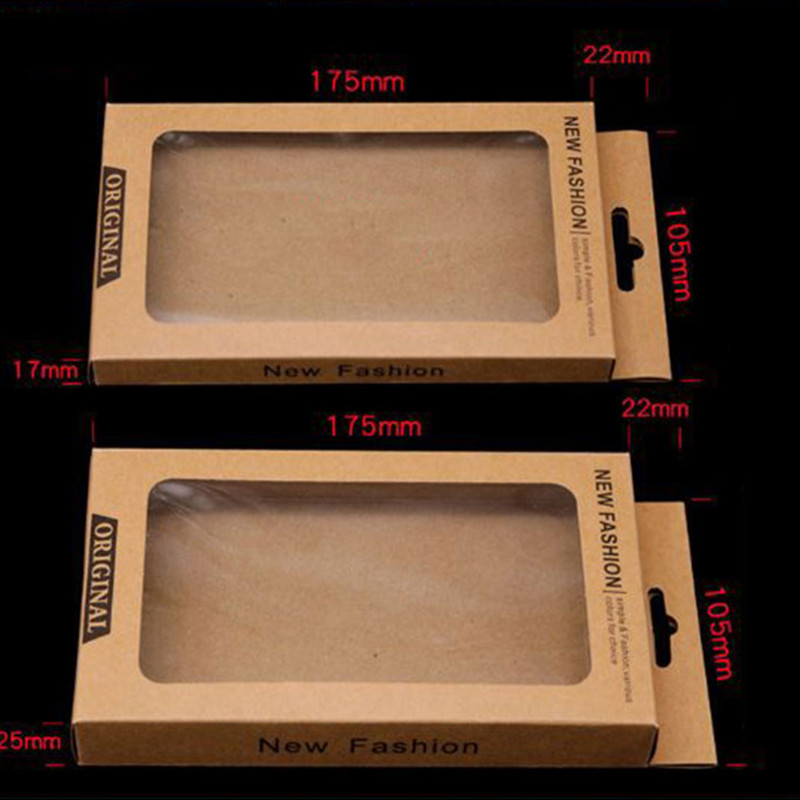 Portable Rectangle Brown Kraft Paper Box With Window SGS Approved