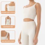 210gsm Yoga Activewear Sets Ribbed Two Piece Biker Short Sets