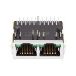 LPJG26973AFNL 100/1000 Base-T 1X2 Port Tab Down Green/Green Led RJ45 Connector