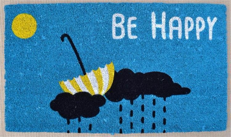 Coco fiber animal printed door mat with PVC backing