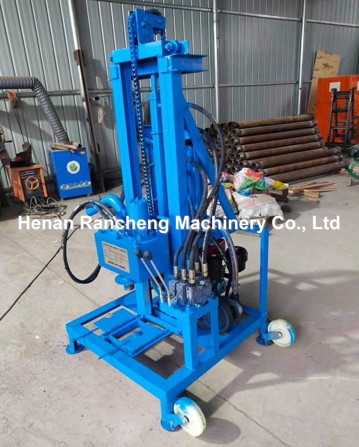 8HP Diesel Engine Portable Water Well Drilling Rig Machine 100m Depth 260kg