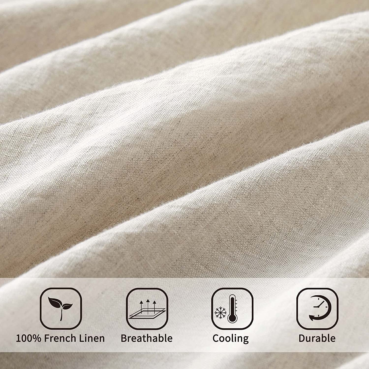 Queen Size Stone Washed French Linens Bedding Set of 4 100% Pure Flax Linen Europe Style