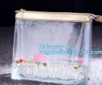 cosmetic clear messenger bag bikini bag, slider closure transparent PVC packing