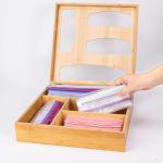 12x12x3 Inch Bamboo Kitchen Storage Ziplock Bag Storage Organizer