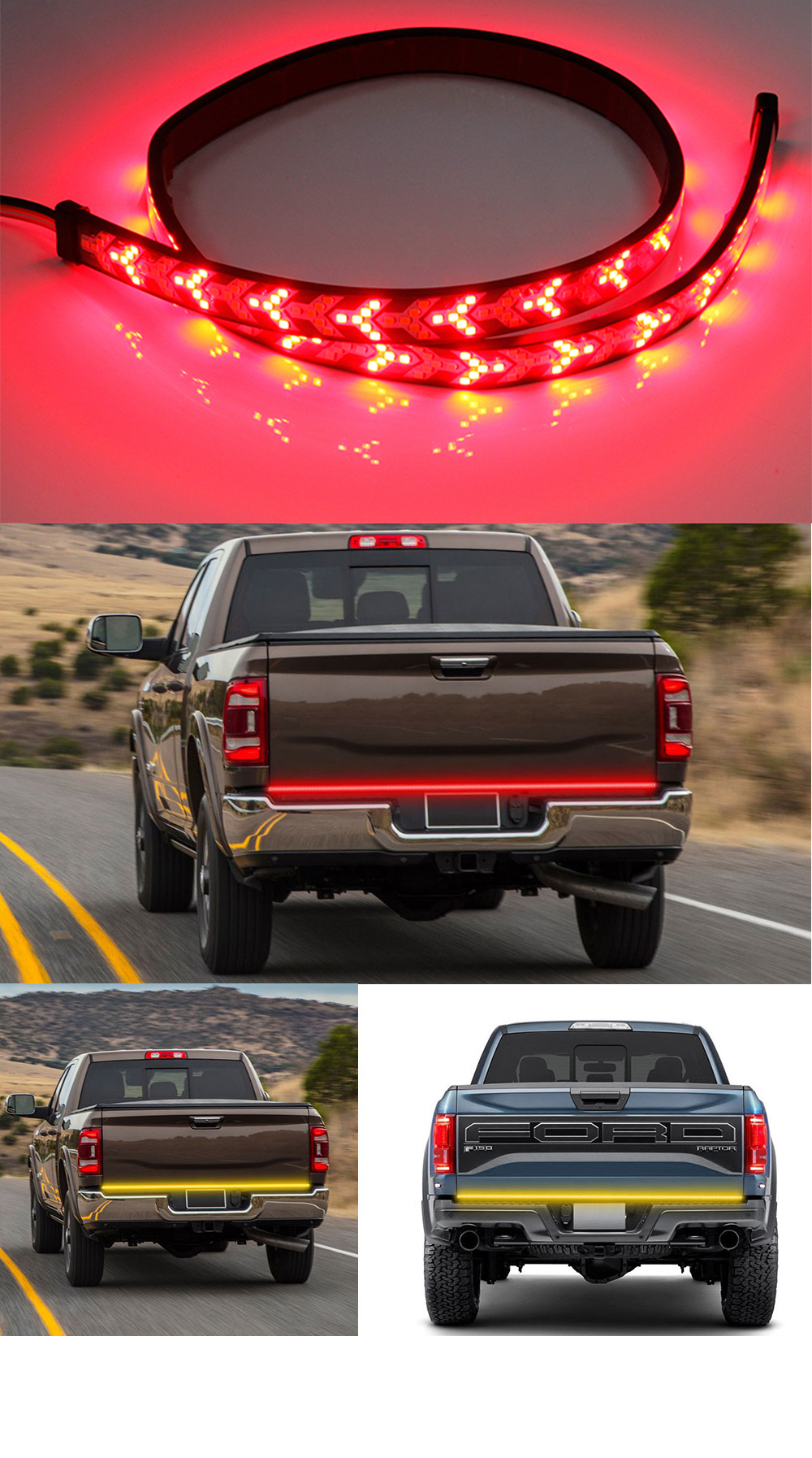 Pickup Truck Arrow Car Headlight LED Tube Strip Flowing Turn Signal Tail Light Sequential Scanning