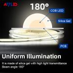 336 LEDs/M Flexible COB LED Strip Chip On Board Light For Cabinets, Shelves