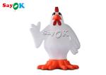 Festival Party Decor White Inflatable Cartoon Characters 13ft Animal Chicken