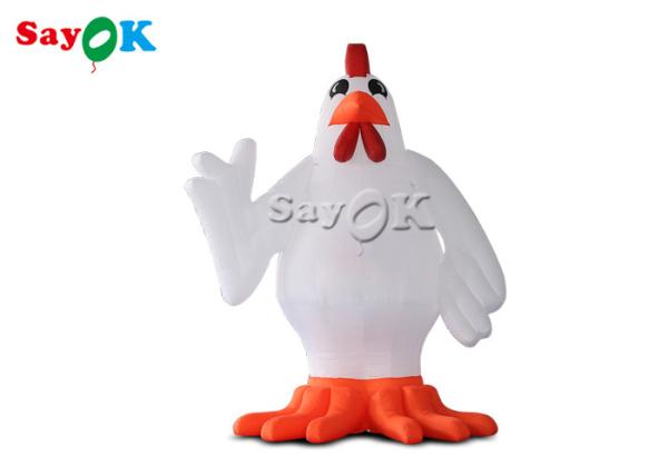 Festival Party Decor White Inflatable Cartoon Characters 13ft Animal Chicken
