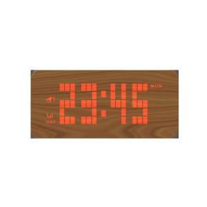 China Dot Matrix Wooden Digital Alarm Clock LED Red Display Decorative Digital Clock on sale