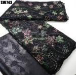 Gold Sequins Lace Fabric Ideal for Wedding Dress and Bridal Gowns in European