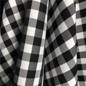 China TWILL 300D Polyester Yarn Dyed Woven Black And White Check Fabric Twill Cloth 57/58 on sale