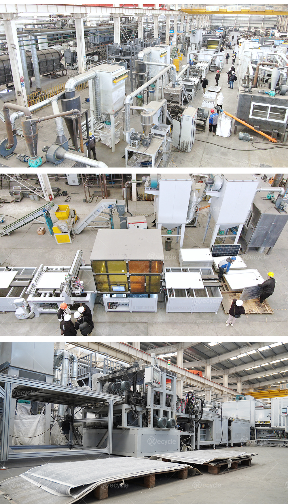 Metal Bifacial Solar Panel Recycling Line Physical No Pollution Function for PV Panels