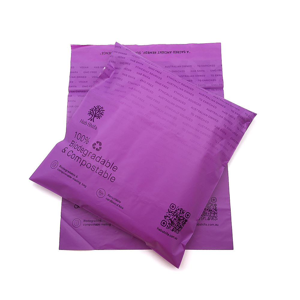 Self Adhesive Sticker Biodegradable Delivery Bags Cornstarch PLA Bag