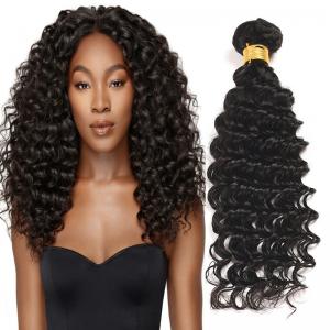 China Natural Black Virgin Human Hair Bundles Without Lice / Machine Double Weft on sale