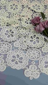 Wholesale 100% Cotton Ivory Floral Elegant Design Soft-Handfeel Embroidered Lace Fabric Full Width For Fashion Clothing from china suppliers