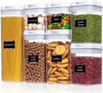 7 Pieces BPA Free Airtight Food Storage Containers Plastic Cereal Containers