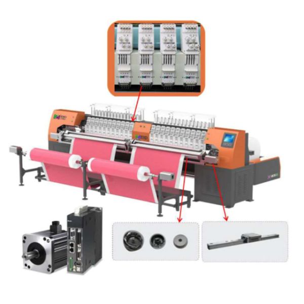 High Speed 4 Colors Quilting Embroidery Machine Jumbo Rotary Hooks