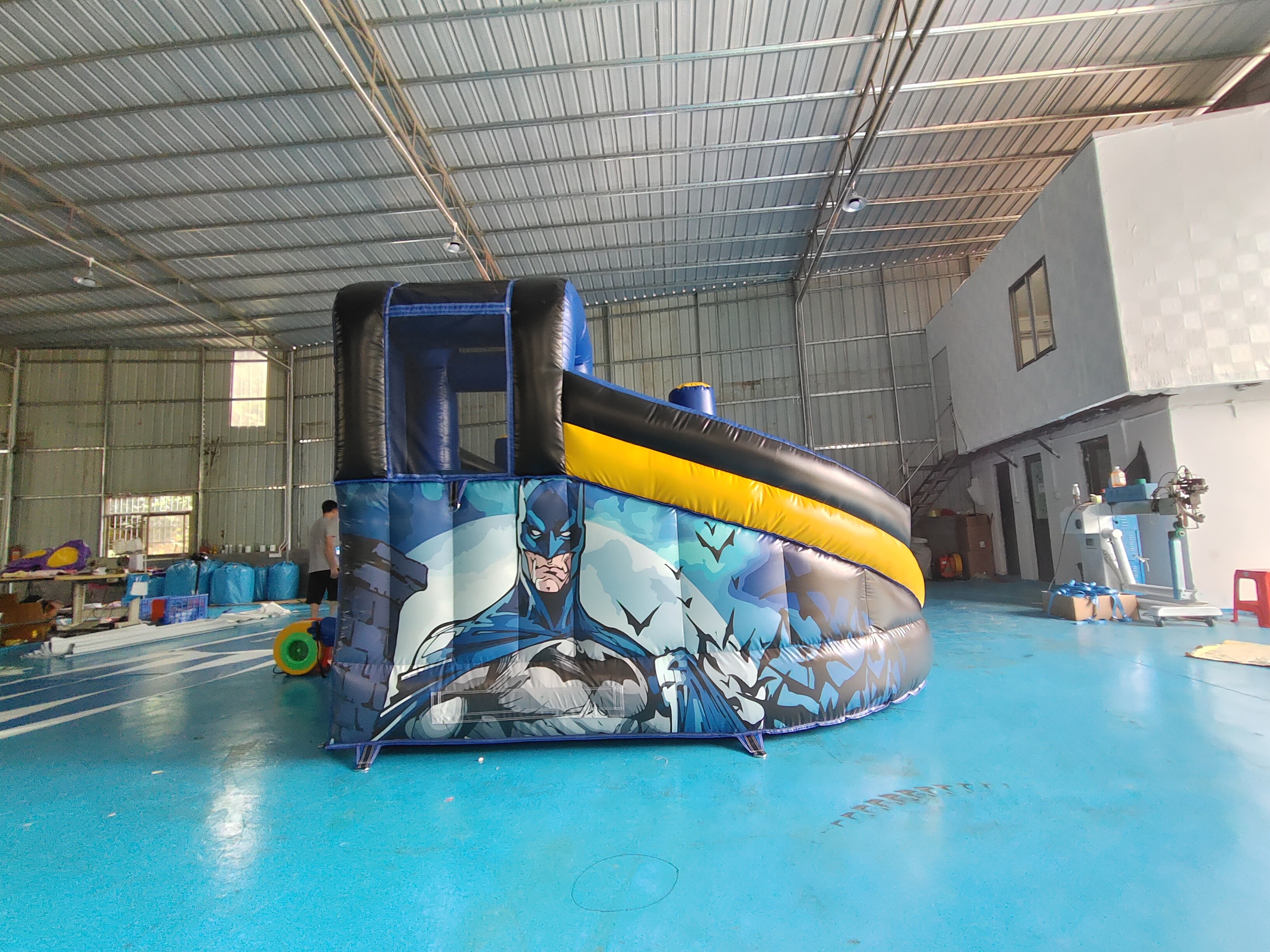 Fireproof Commercial Inflatable Bouncer Moonwalk Cartoon Theme With Rotary Slide Combo