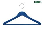 Hot Sale Betterall Blue Color Solid Wood Velvet Shirt Hanger With Pant Bar
