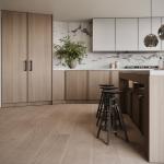 Kitchen Storage Wood Grain Modular Kitchen Cabinets Complete Sets For Villa