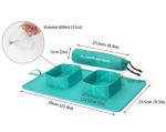 Double Collapsible Dog Bowls Travel Portable With Silicone Mat