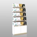 Cosmetic Retail Store Shelf White Wood Facial Mask Back Cabinet For Trendy Shop
