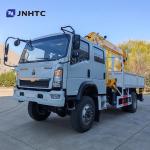 Howo Mini 4*4 6 Wheeler Double Row Cab Cargo Truck With Telescopic Boom Crane