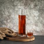 Collar Material Aluminum Plastic PP 750ml Glass Liquor Bottle with Embossed Logo