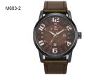 Analog Display Date Men's Quartz Watch Casual Waterproof Leather Strap M603