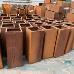 2.0-10mm Rusty Metal Planter Boxes Garden Decoration Corten Steel Plant Pots