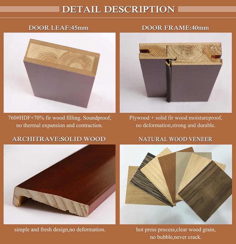 Composite wood custom teak primer mdf door+teak ply door designs pictures